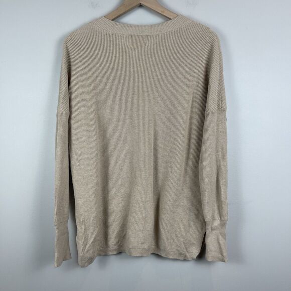 WISPR Brodie Womens Sweater XS Beige V Neck Clean Girl Neutral Top Minimalist - Picture 6 of 8